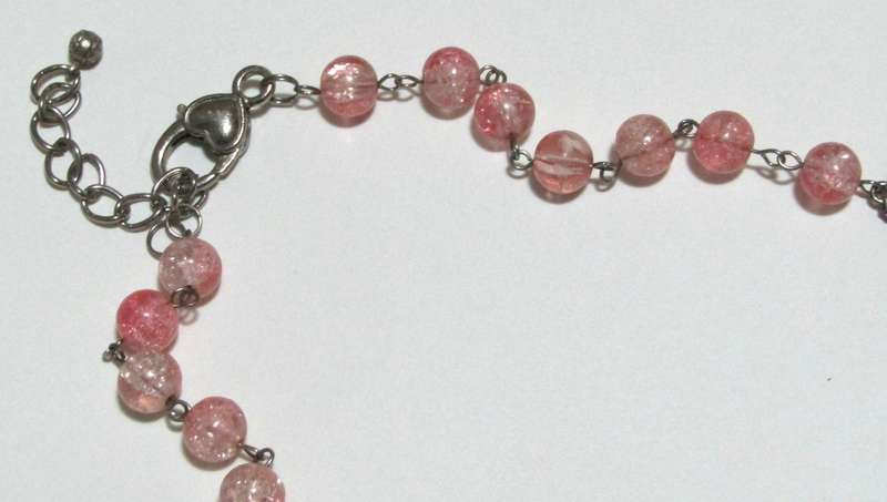 Vintage Silver-Tone and Bubblegum Pink Beaded Four-Strand Necklace