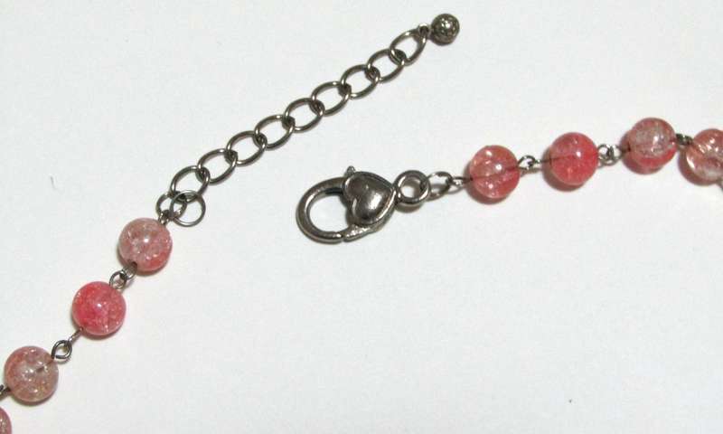 Vintage Silver-Tone and Bubblegum Pink Beaded Four-Strand Necklace