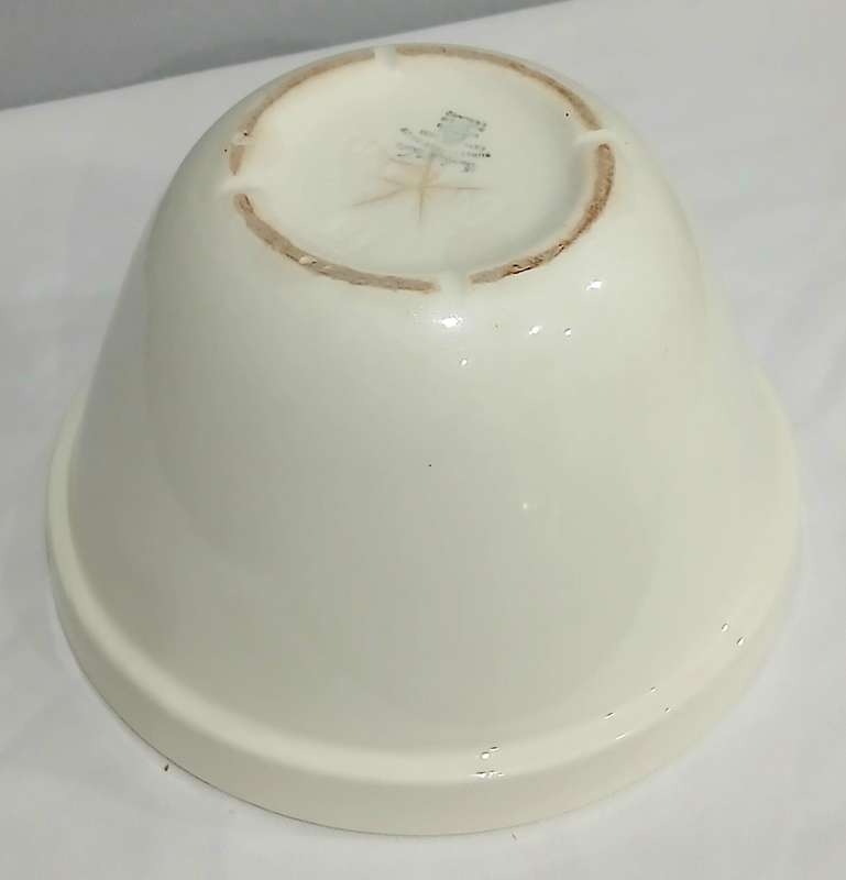 Vintage Burleigh Ware Ironstone Pudding Bowl | Cream Glazed Stoneware | Made in England | c.1940s50