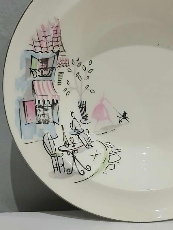 Vintage Alfred Meakin Montmartre Bowl | Paris Café Scene | 1950s England