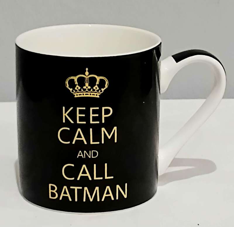Keep Calm and Call Batman | Black Ceramic Mug | Modern DC Comics Collectable