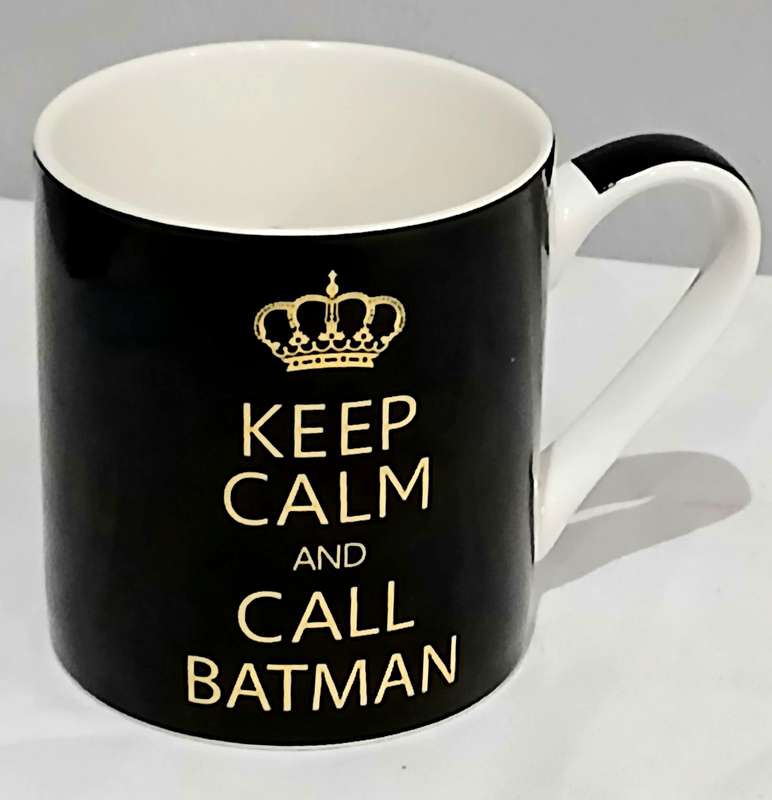 Keep Calm and Call Batman | Black Ceramic Mug | Modern DC Comics Collectable