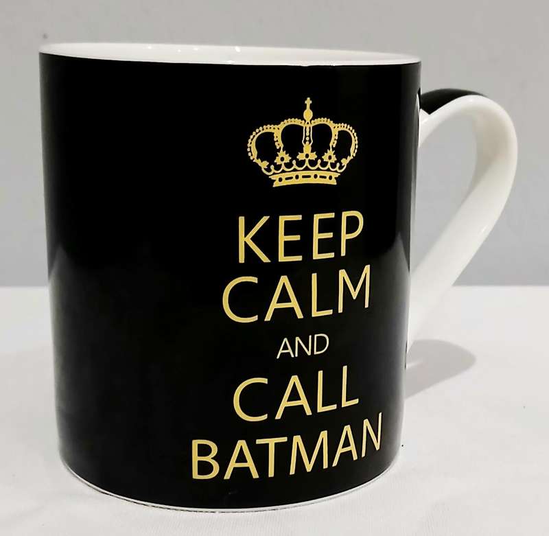Keep Calm and Call Batman | Black Ceramic Mug | Modern DC Comics Collectable