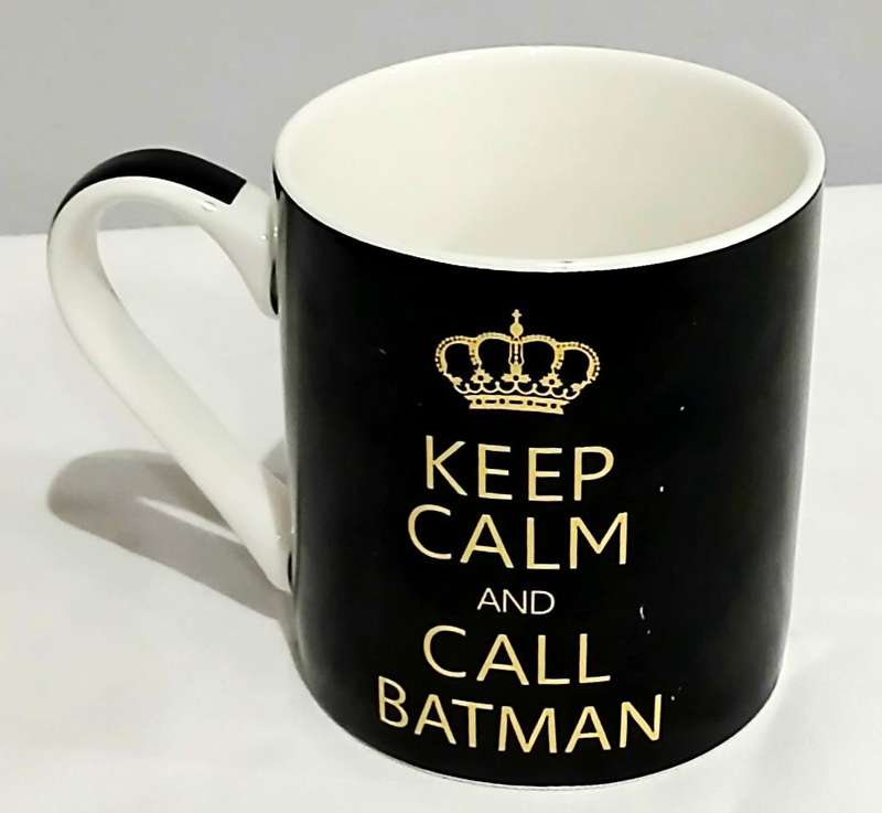 Keep Calm and Call Batman | Black Ceramic Mug | Modern DC Comics Collectable