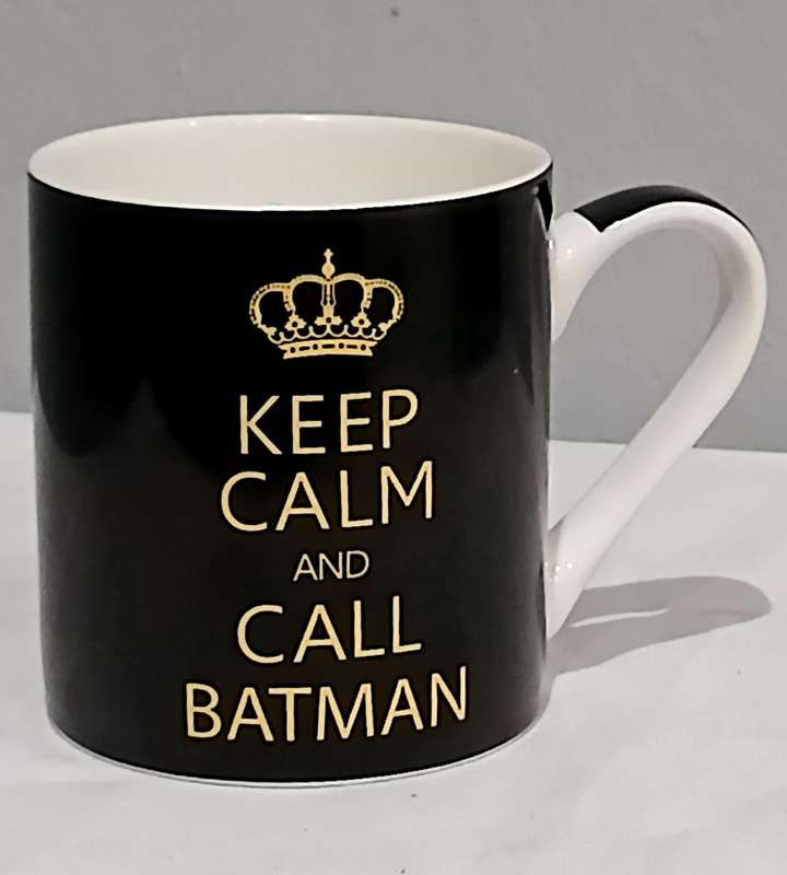 Keep Calm and Call Batman | Black Ceramic Mug | Modern DC Comics Collectable