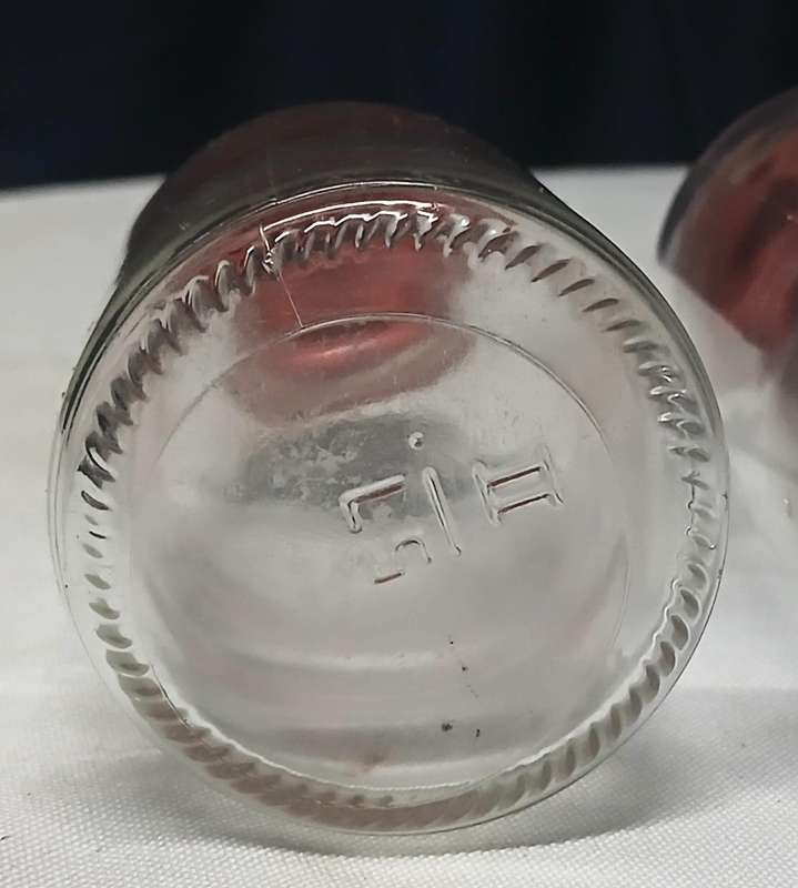 Pair of Vintage Apothecary Bottles | Clear Glass with Rubber Stoppers | Mid-Century Medical Style