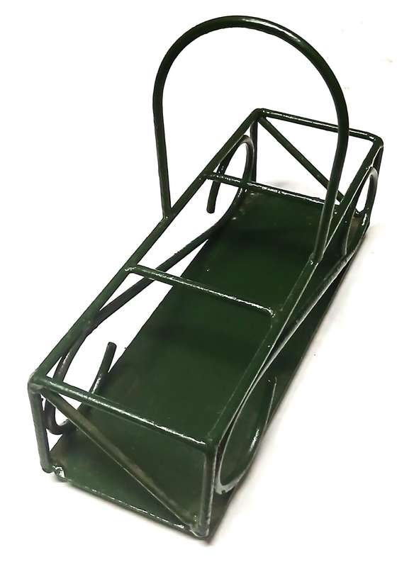 Rustic Metal Table Caddy | Upcycled Green Cutlery Holder or Planter | Farmhouse Outdoor Decor