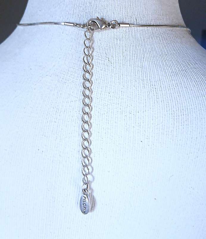 Vintage Pilgrim Necklace | Pink Enamel & Purple Crystal Floral | Danish Silver-Tone Design
