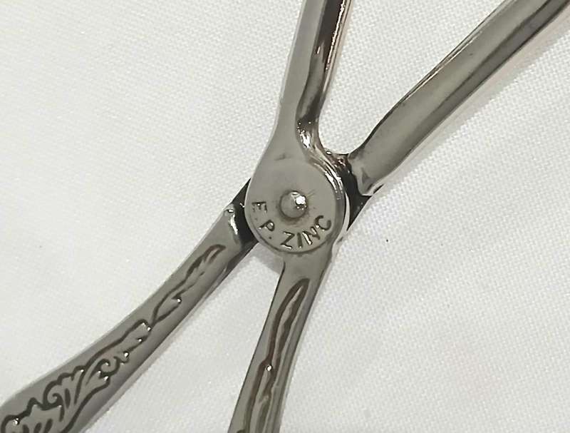 Vintage EP Zinc Bird Claw Tongs | Ornate Handles | 23cm Serving Utensil