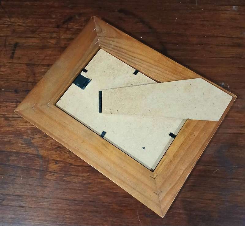 Vintage Hand-Carved Wooden Standing Frame | Natural Grain & Linear Detail,,,