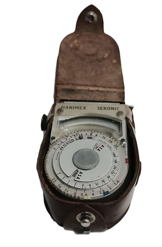 Vintage Hanimex Sekonic Light Meter | Original Leather Case | Classic 1960s Photography Tool