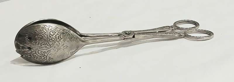 Vintage Silver-Tone Bird Claw Serving Tongs | EP Zinc | Ornate Handles | 23cm Length