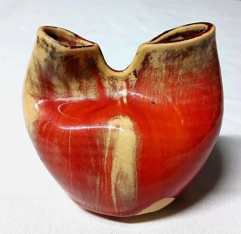 Vintage South African Studio Pottery Vase Signed Tienie | Mid-Century Modern Glaze & Sculptural Form