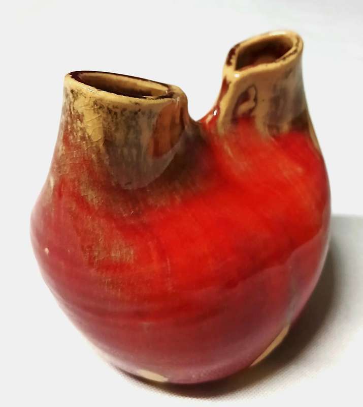 Vintage South African Studio Pottery Vase Signed Tienie | Mid-Century Modern Glaze & Sculptural Form