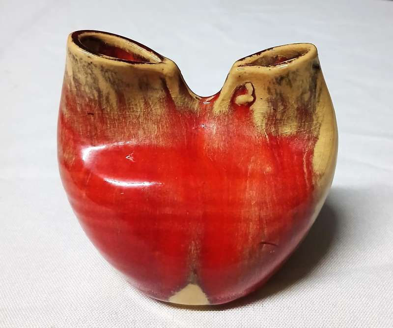 Vintage South African Studio Pottery Vase Signed Tienie | Mid-Century Modern Glaze & Sculptural Form