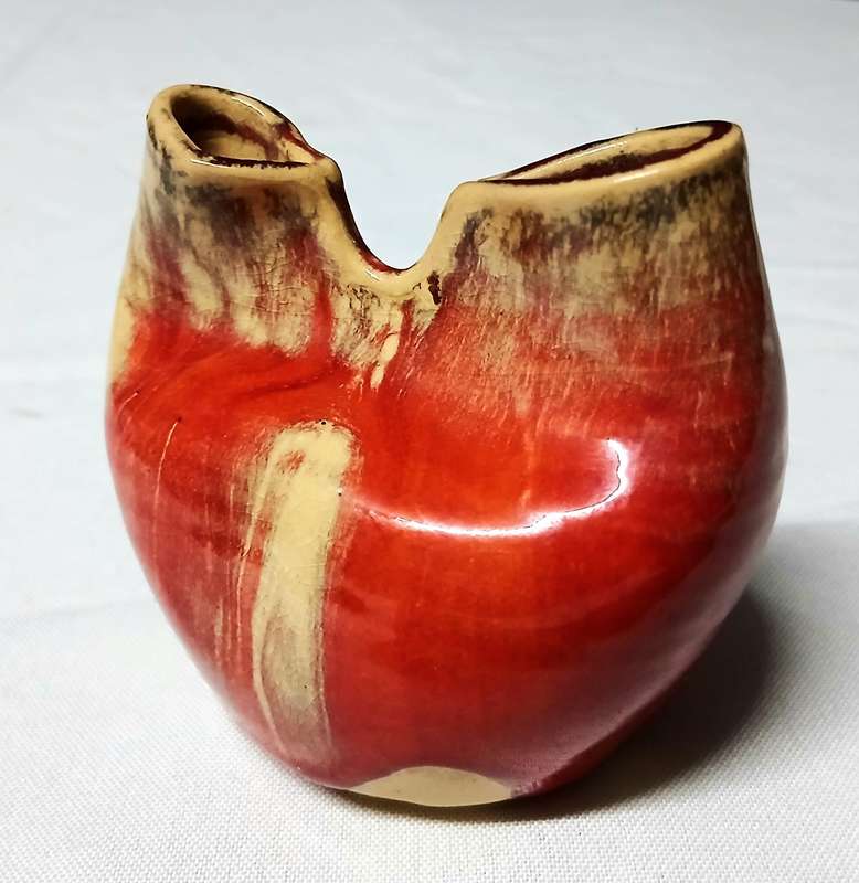 Vintage South African Studio Pottery Vase Signed Tienie | Mid-Century Modern Glaze & Sculptural Form