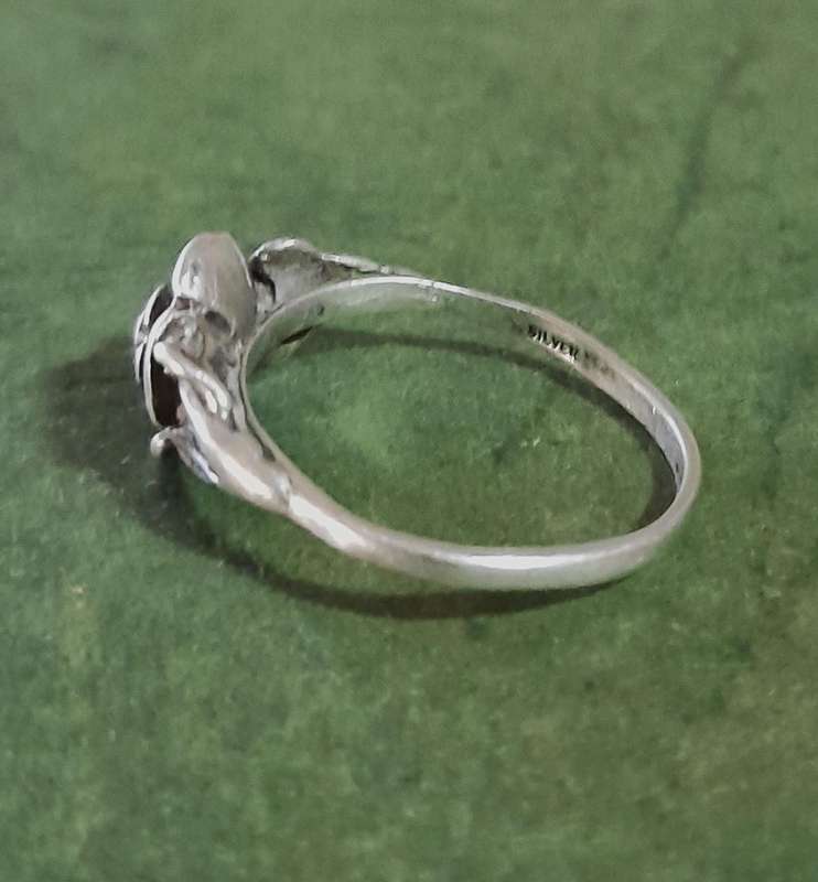 Vintage Sterling Silver Rose Ring | Romantic Floral Design with Leaf Accents