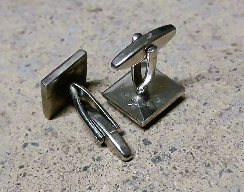 Vintage Thulian Pink Cufflinks by Elizabeth Parker UK | Silver-Tone | In Cartier-Style Box