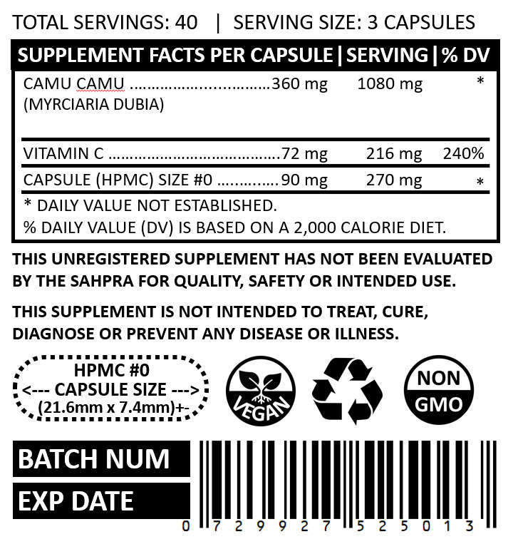 CAMU CAMU CAPSULES (120) - VITAMIN C