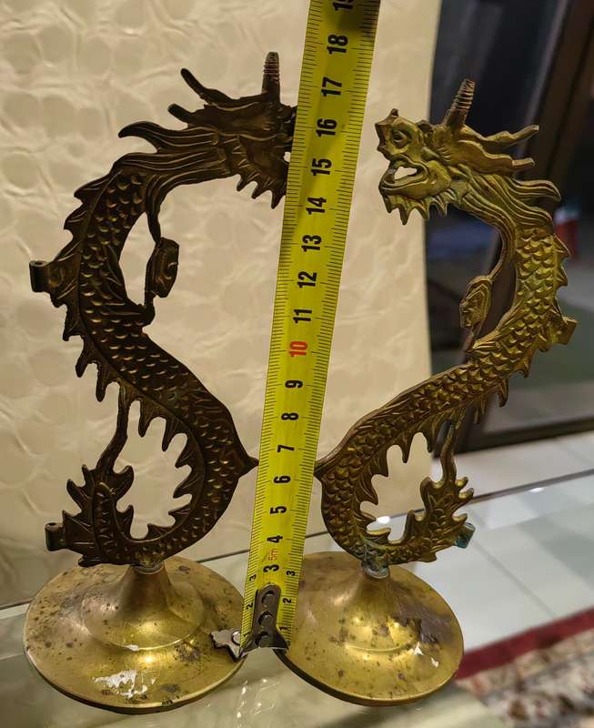 Chinese/Taiwanese brazz dragon sculptures