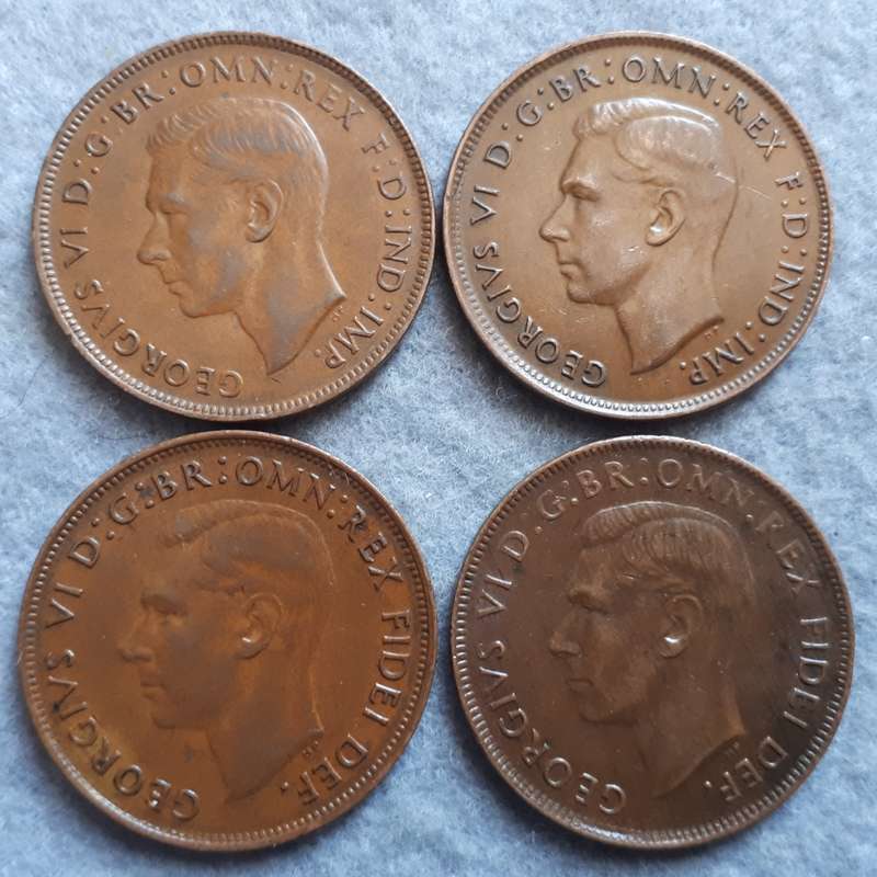 1938 + more Australia one penny's x4 : great condition