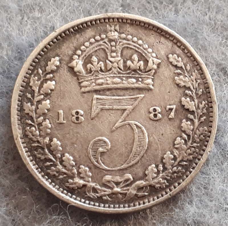 1887 GREAT BRITAIN THREEPENCE