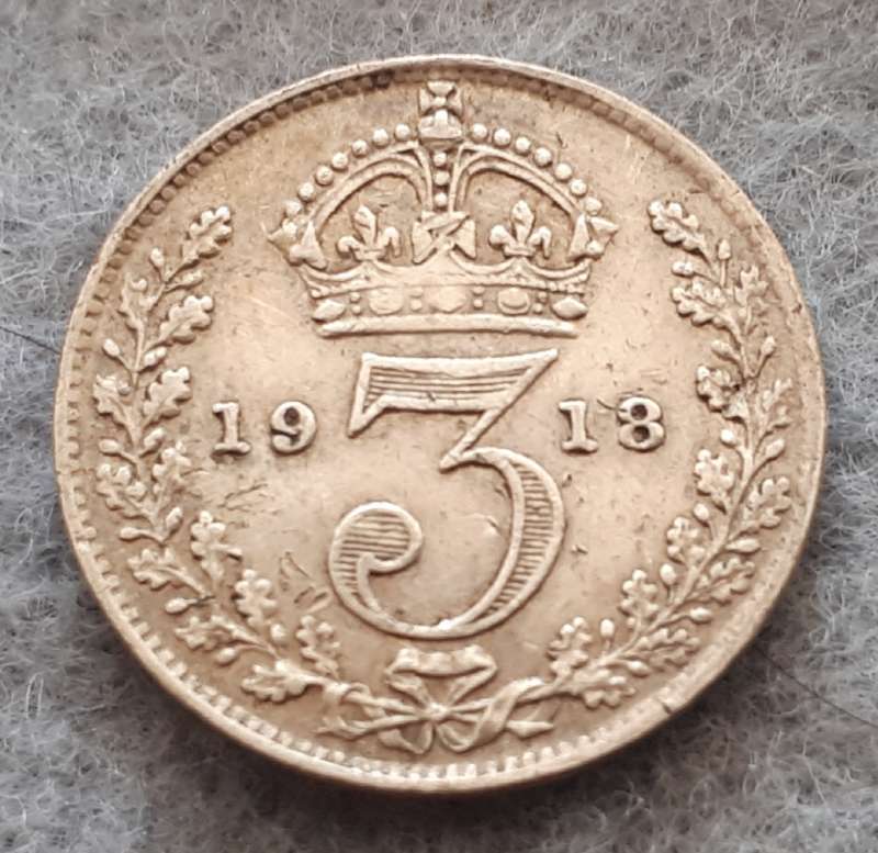 1918 GREAT BRITAIN THREEPENCE