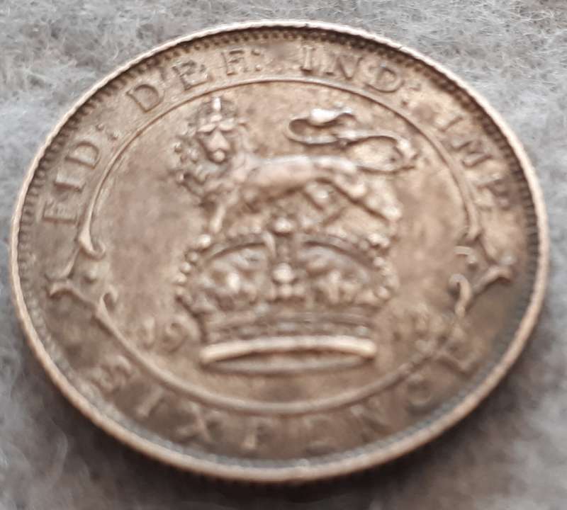 1911 GREAT BRITAIN SIXPENCE : XF