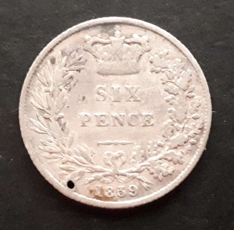 1859 GREAT BRITAIN SIXPENCE