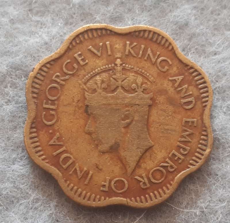 1944 CEYLON 10 CENT