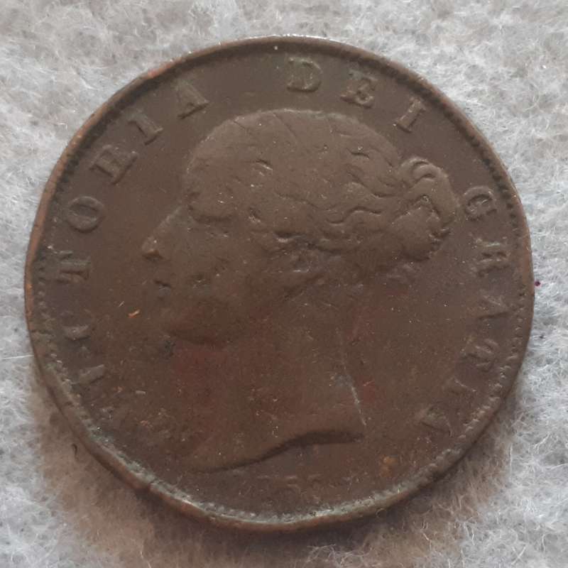 1853  GREAT BRITAIN HALF PENNY