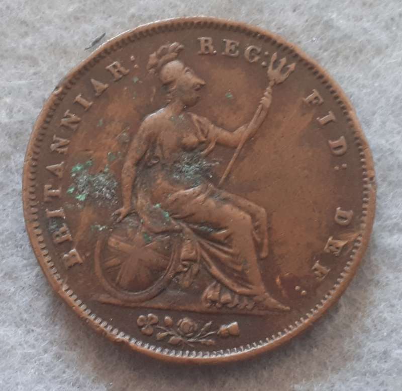 1856 GREAT BRITAIN ONE PENNY : FAR COLON