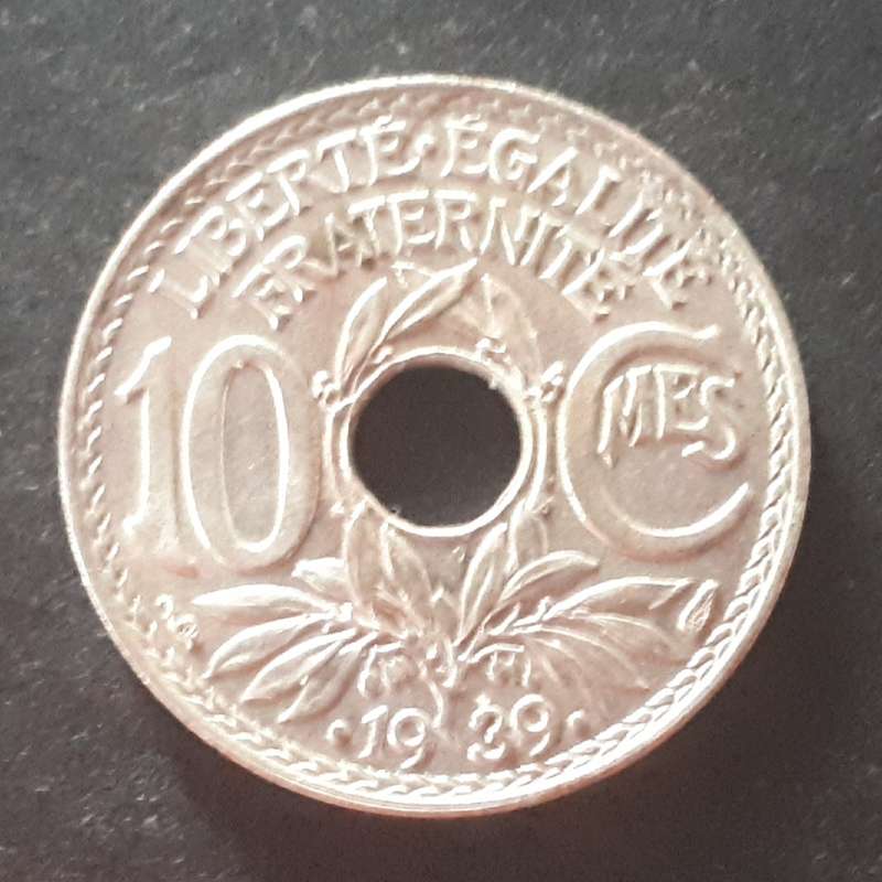 1939 UNC FRANCE 10 CENTIMES