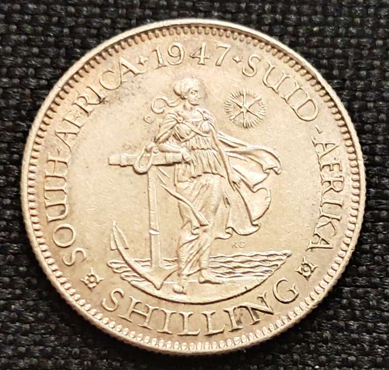 1947 UNION OF SOUTH AFRICA ONE SHILLING : MINTAGE 5492