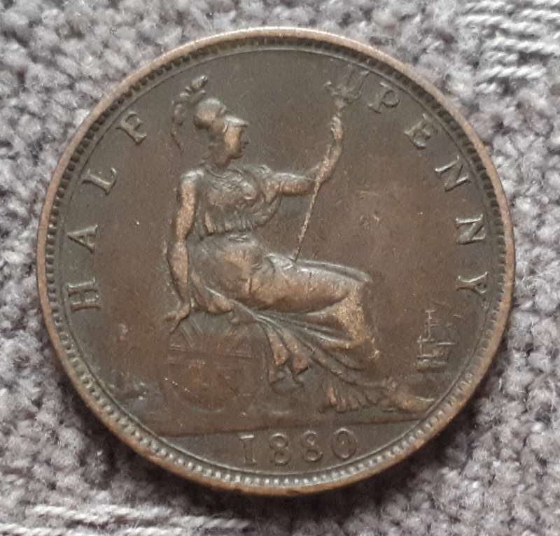 1880 GREAT BRITAIN HALF PENNY