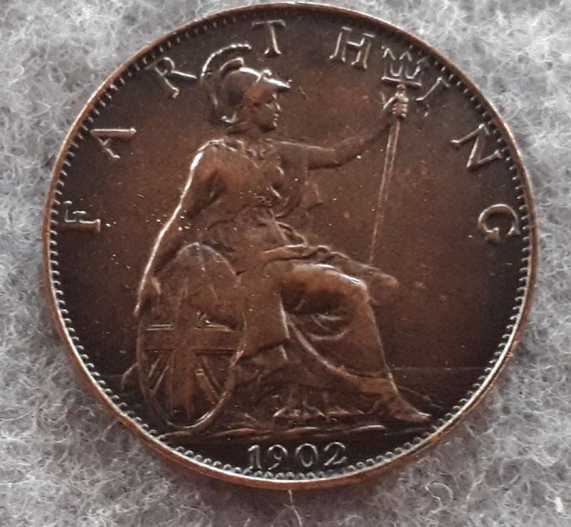 1902 GREAT BRITAIN FARTHING : HIGHER GRADE