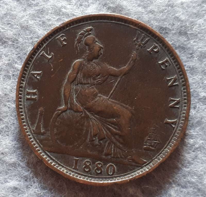 1880 GREAT BRITAIN HALF PENNY
