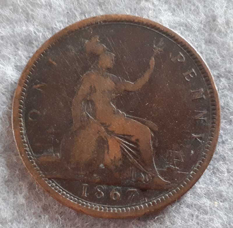 1867 GREAT BRITAIN ONE PENNY