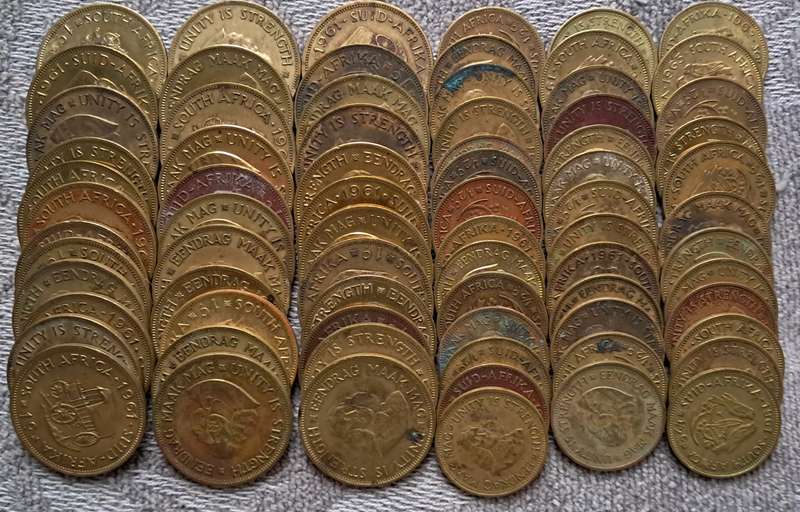 100 X RSA 1/2  & 1 CENT LOT