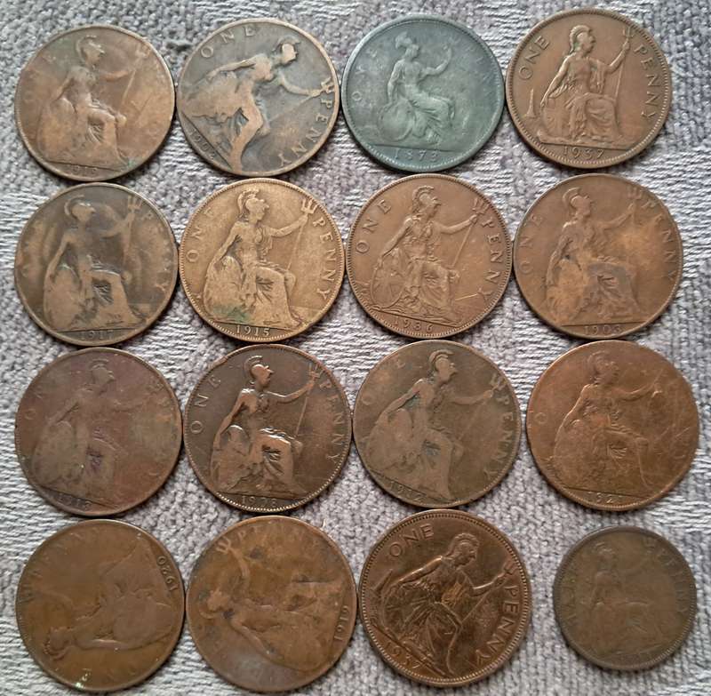 16 X G.BRIT ONE PENNY LOT