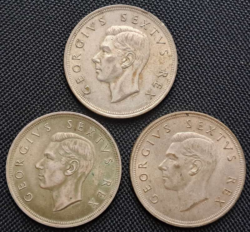 3 X 1952 SAU 5 SHILLING TRIO