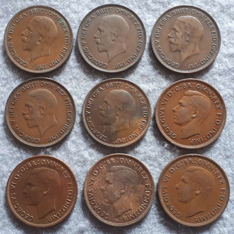 1931 - 1940 GREAT BRITAIN ONE PENNY COLLECTION