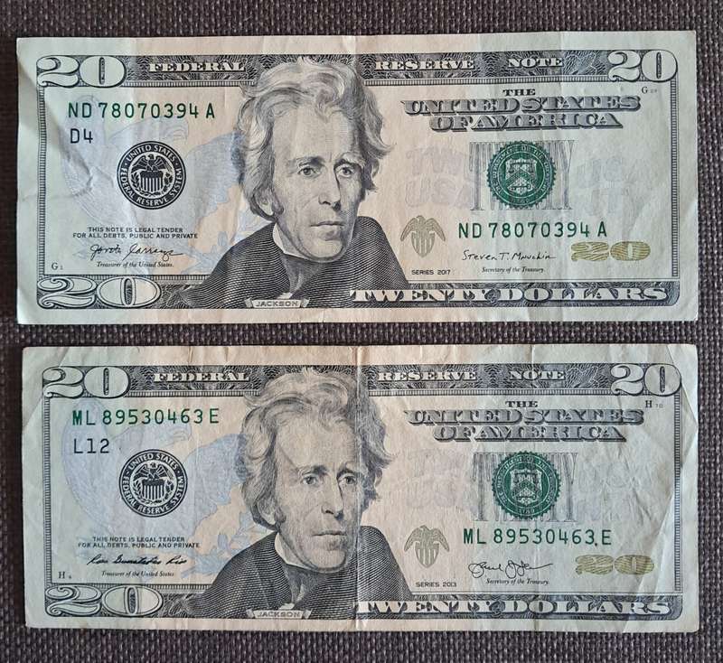 US $40 -  2 X $20