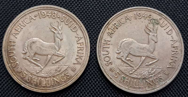 1948 & 1949 SAU 5 SHILLING PAIR