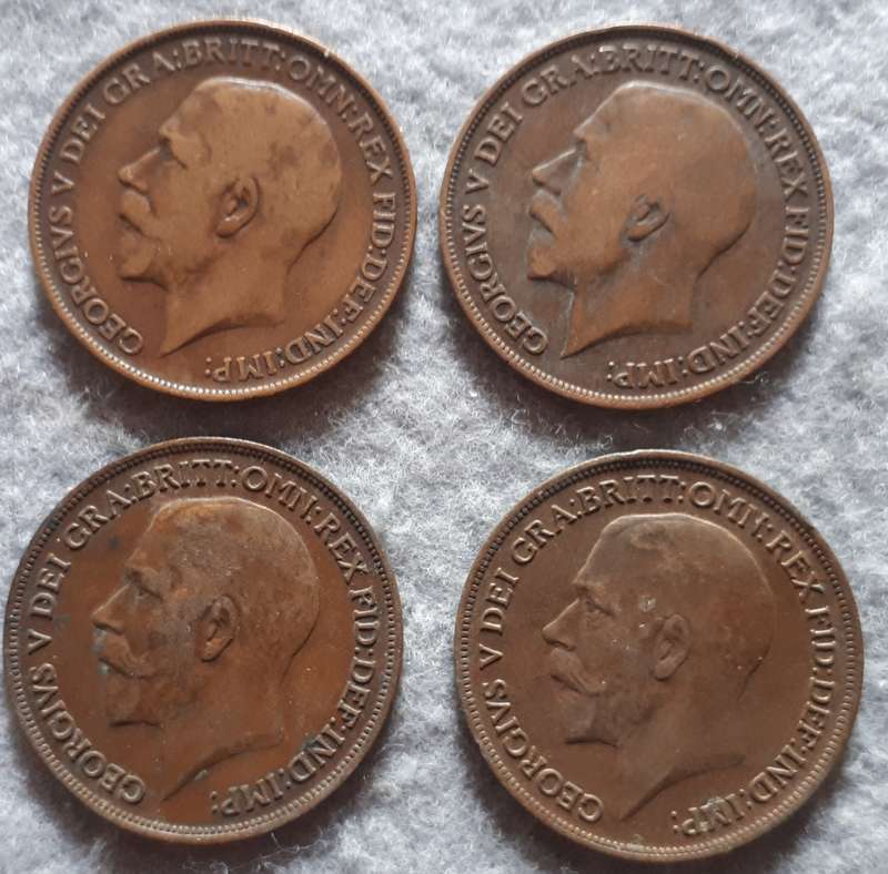 1912 - 1917 GREAT BRITAIN ONE PENNY LOT