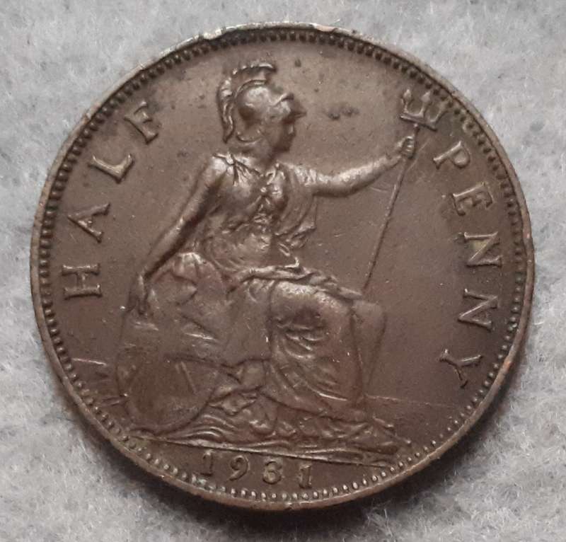 1931 GREAT BRITAIN HALF PENNY