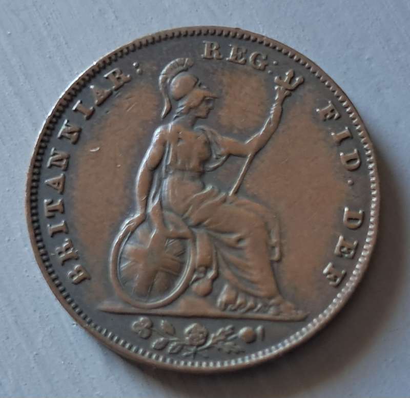 1839 GREAT BRITAIN FARTHING : NO STOP AFTER DEF : VARIETY
