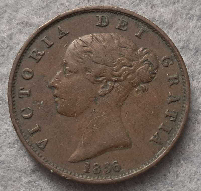 1856 GREAT BRITAIN HALF PENNY