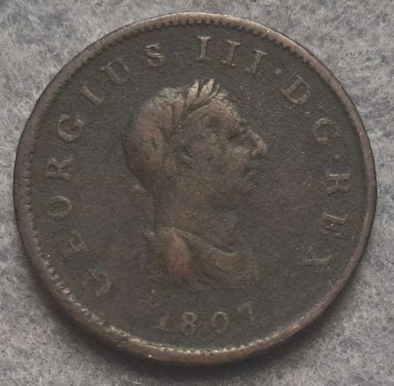1807 GREAT BRITAIN HALF PENNY