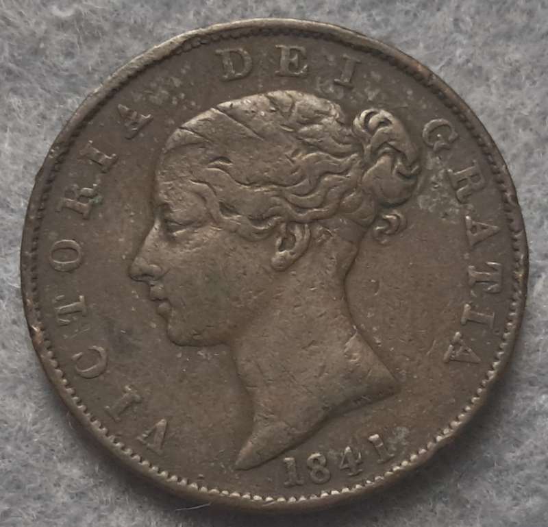 1841 GREAT BRITAIN HALF PENNY